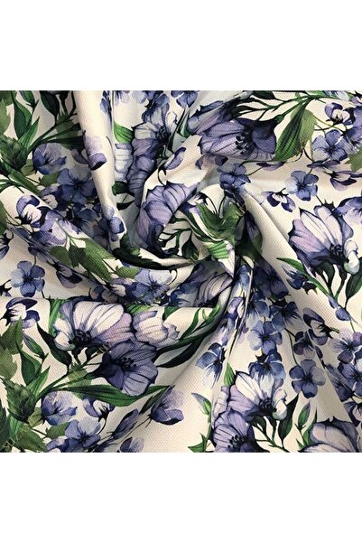 SUZANİ Lila Çiçek Desenli Kumaş Kms-1029