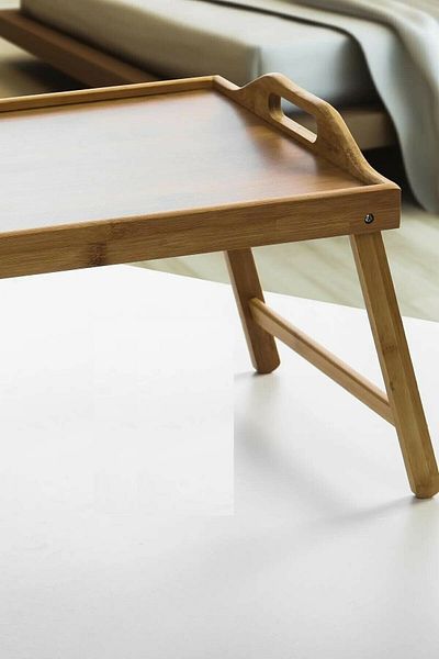 FBZhome Folding Footed Bamboo Tray