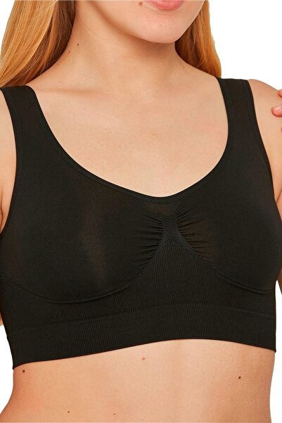 by HW Ženski crni mekani grudnjak sa debelim naramenicama