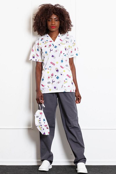 ModaCanel Moda Canel Decolteu în V Asistentă Doctor Wounded Model Jersey Costum Costum medical