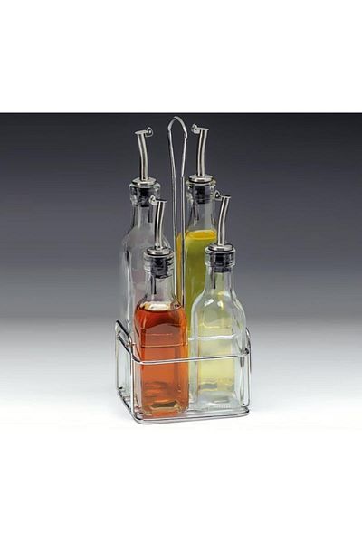 Zicco Oil Vinegar Bowl with Glass Stand 4 Pieces 250-130 cl
