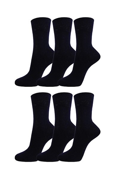 SOCKSHION Мъжки и дамски комплект от 6 класически памучни чорапи до глезена, черен цвят