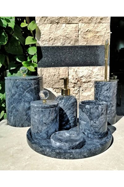 Sümeyra Marble Art طقم حمام رخام مدخن 7 قطع