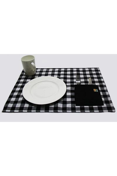 Çizgikare Serviciu american cu buzunar în carouri negre (4 bucăți)