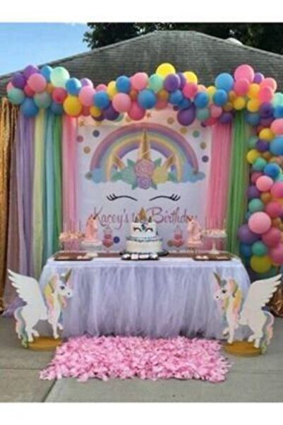 Generic Brand 110 bucăți Unicorn Concept Balon metalic și lanț de baloane Uni...