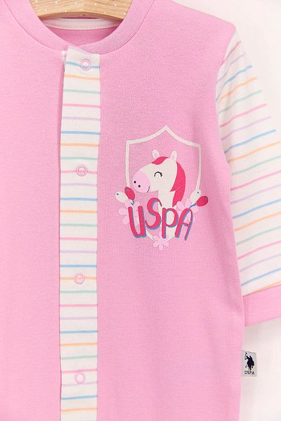 U.S. Polo Assn. Baby Girl Pink Rompers