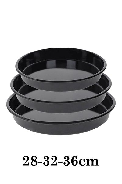 HAZARPAZAR Enameled Oven Tray Set 3 Trays in 28/32/36 Cm Sizes