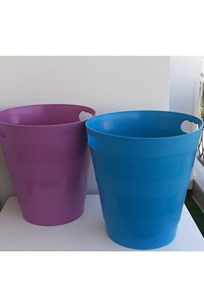 Poliwork Plastik Çöp Kovası Ev/ofis Mavi Ve Pembe Renk 12,5 Lt 2 Adet