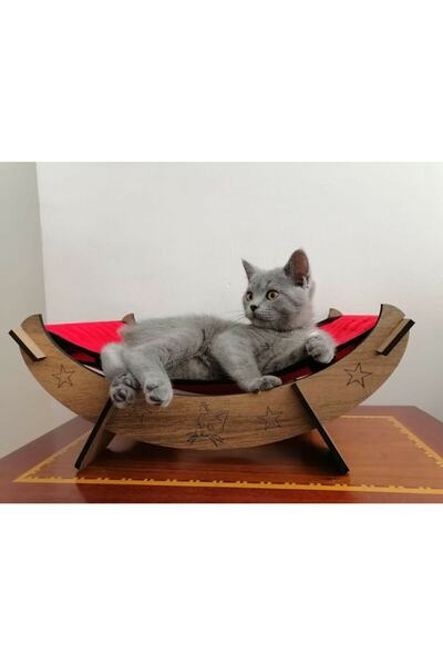 Ankaflex Wooden Cat Hammock Swing Bed Pet Cushion Bed Cat Dog Bed
