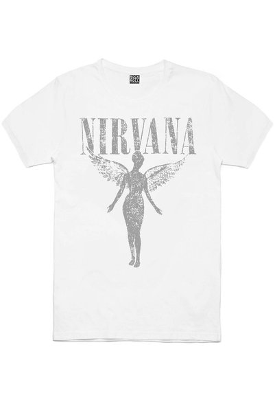 ROCKANDROLL Melek Nirvana Beyaz Kısa Kollu Kadın T-shirt