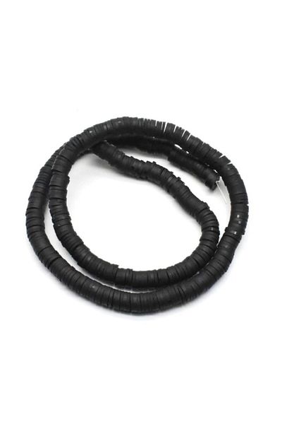 yiğit aksesuar Fimo Bead Black 1 String 6 Mm