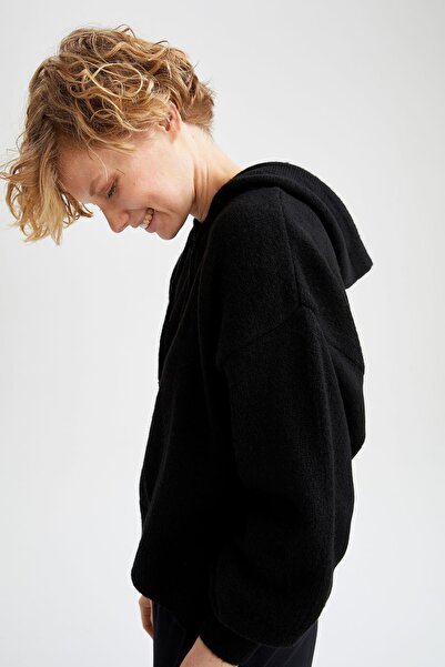 DeFacto Hooded Relax Fit Crop Knitwear Sweatshirt