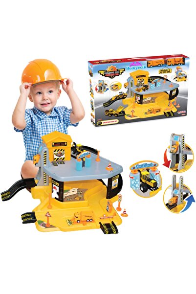 hediyecik Oyuncak 2 Katlı Asansörlü Inşaat Şantiyesi Garaj Oyun Seti