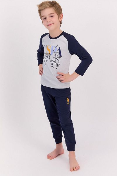U.S. Polo Assn. Βάση. Σετ μακρυμάνικη πιτζάμες Polo Assn Karmelange για αγόρια