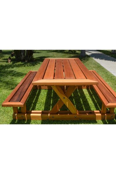 BUĞLEM Ahşap Bahçe Piknik Masası (oturak 240cm) Sedir,masa,bank