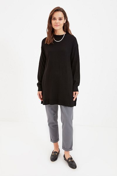 Trendyol Modest Schwarzer Strickpullover TCTAW22AK0010