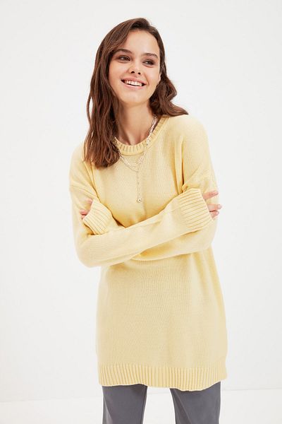 Trendyol Modest Pullover - Gelb - Regular Fit