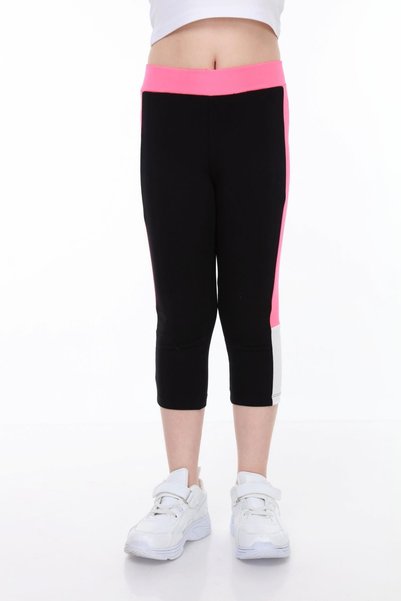 Neslice in İstanbul Girl's Tights Neon Striped Black Color Tights for Girls