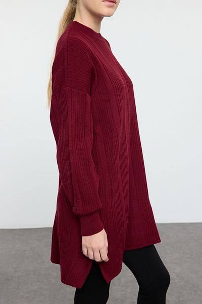Edit by Trendyol Πουλόβερ Claret Red Knitwear Tunic - TEDAW25AK00010