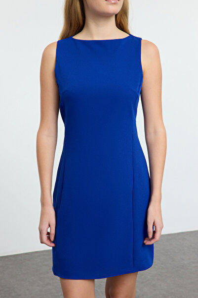 Trendyol Collection Saks A-line mini podšité tkané šaty TWOAW25EL00192