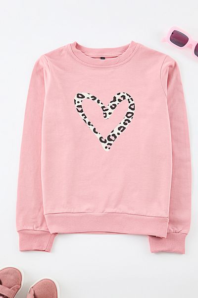 TRENDYOLKIDS Момичешки суитшърт със сърца със сушени рози - Tkdaw25Sw00092