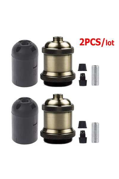 Choice Vintage Lamp Socket Edison Screw lamp Holder E27 Bulb Bases DIY Light Base  With Ring