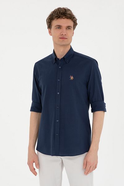 U.S. Polo Assn. Мъжка тъмносиня риза с дълъг ръкав, базова 50282588-VR033