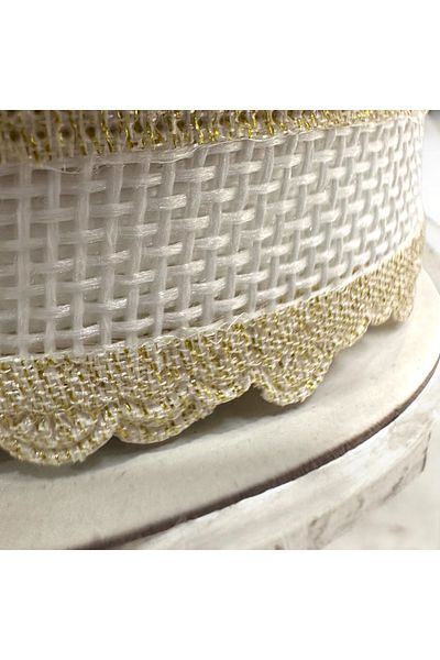BukiroAtelier 2 Meters 2 cm Wicker Glitter Jute Ribbon Strip - Edge Packaging