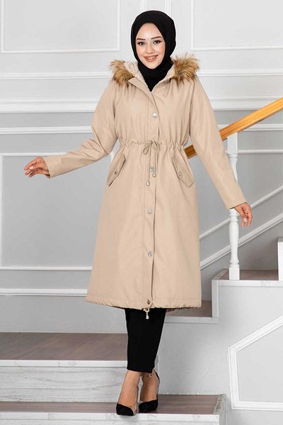 EBRUTESETTÜR Ayla Tunnel Belted Hijab Coat