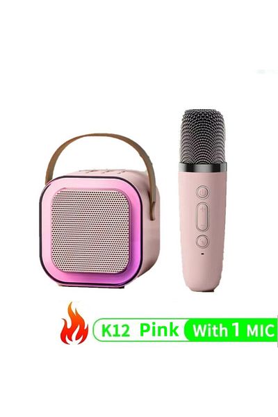 Choice Pink 1 Mic K12 Karaoke Machine Portable Bluetooth 5.3 Pa Speaker System With 1-2 Wireless Microphone