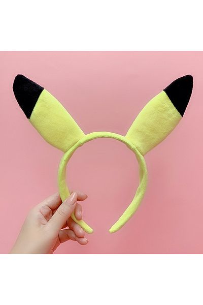 Choice C Anime Pokemon Elastic Hair Band 4 Types Cute Pikachu Plush Hair Clip Women Girls Stretch Hair Tie.