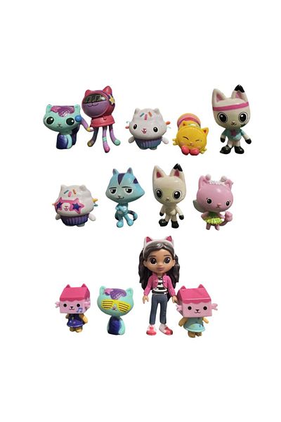 Choice White 13pcs/set Gabby Dollhouse Mercat Cartoon For Capsule Doll Machine Smiling Car Hug Gaby Dolls A