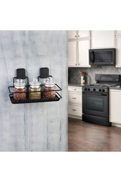 LarinHome Ömür Boyu Paslanmaz Yapışkanlı Şampuanlık Köşelik