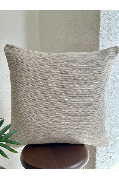 Decamor home Bohemian Patterned Ecru Throw Pillow Cover - 5