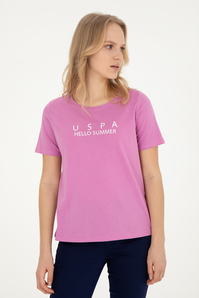 U.S. Polo Assn. Tricou Violet guler rotund pentru femei 50282899-VR037