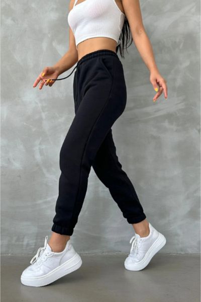 VivaJoy Μαύρο Jogger 3 Thread Raster Sweatpants