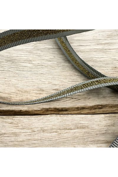 BukiroAtelier Groggrain Shiny Lurex Κορδέλα - 2 μέτρα, 1 cm Lurex Συσκευασία