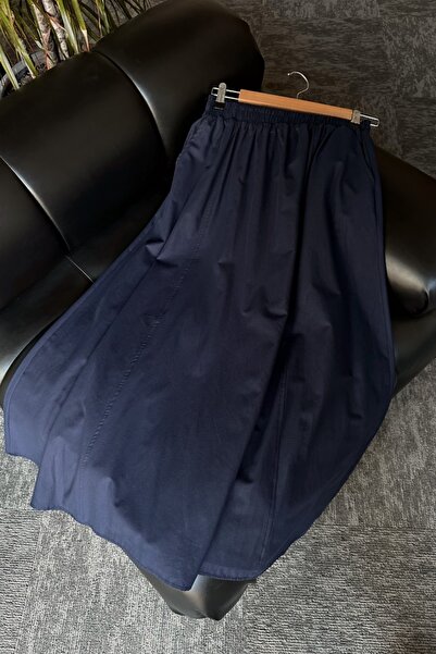 Poliyance Kanvas Lacivert Etek