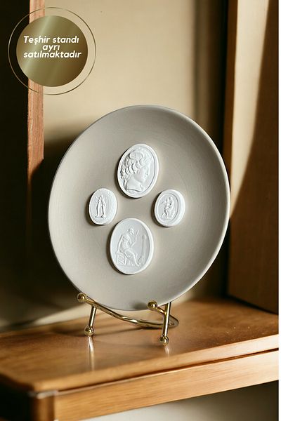 HOME DEKORİSTA Decorative Plate, Decorative Object, Stone Color Plate, Stone Color Decorative Object, Home Decorista