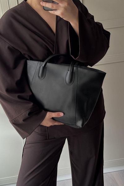 LEONAS Basic Zippered Women's Shoulder Bag Aytek Black