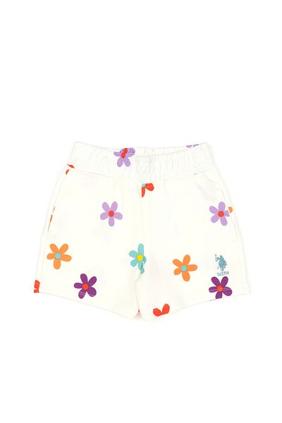U.S. Polo Assn. Pantaloni scurți albi tricotați pentru fete 50283244 -VR013