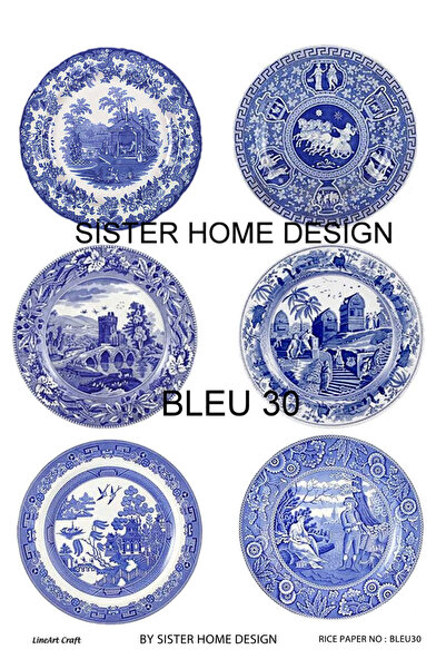 LİNEART Lineart Pirinç Dekopaj Kağıdı No:BLUE30- 29x42cm