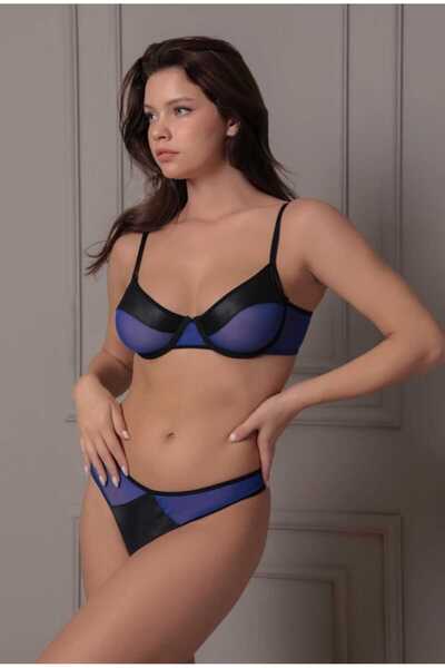 Lingerie Set de lenjerie intimă din tul de culoare dublă Set de chiloți sutien confortabil Sutien din tul Lenjerie confortabilă