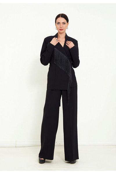 Favori Modatalika Women's Trousers Long Sleeve Jacket Tassel Detailed Stylish Double Set