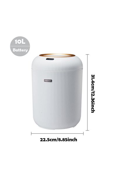 Choice 10L White Automatic Trash Can with Lid,  Small Plastic Smart Trash Can, Motion Sensor Trash Can for