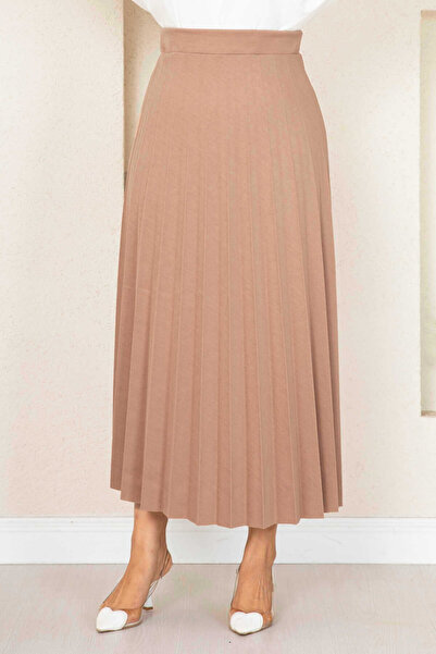 EBRUTESETTÜR Pleated Hijab Skirt with Elastic Waist
