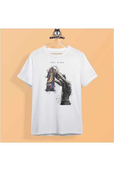 MarkaTurko Tricou unisex din bumbac pieptănat cu design special alb cu imprimeu Messi 2405-b116