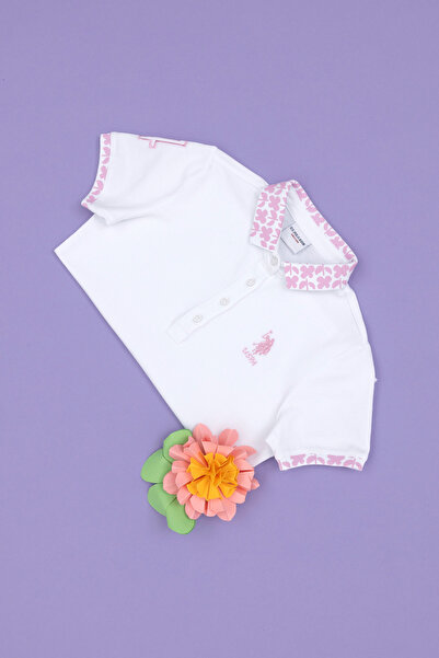 U.S. Polo Assn. Kız Çocuk Beyaz Polo Yaka Basic Tişört 50283284-VR013