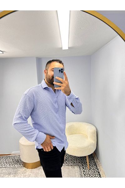 bafatex Cămașă oversize din bumbac Seersucker