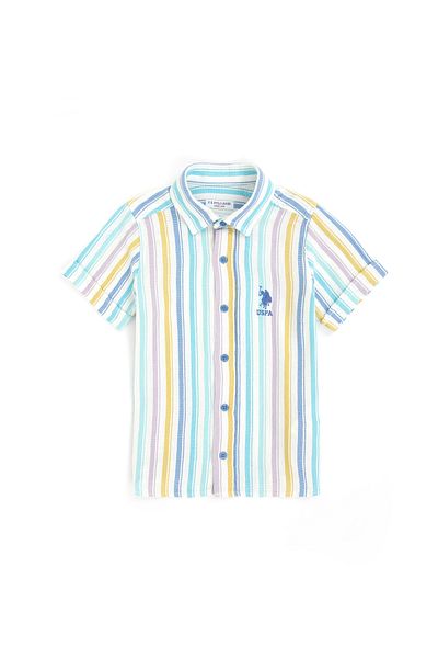 U.S. Polo Assn. Cămașă cu mânecă scurtă albastru închis pentru băiat 50283882 -VR032
